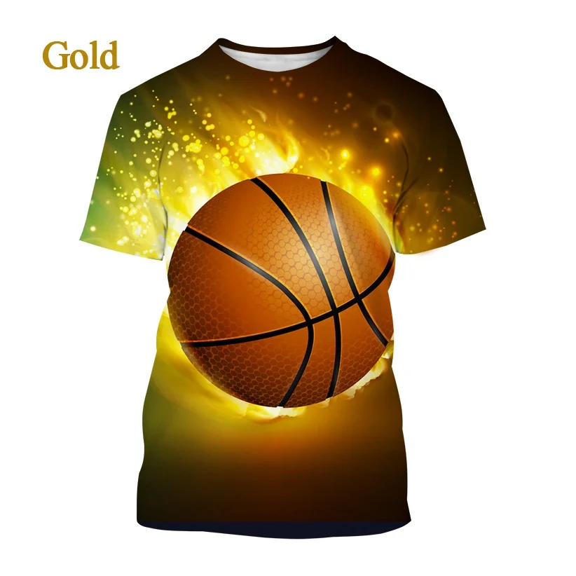 

New Creative Design Basketball Pattern 3D Printing T-shirt Fashion Personality Short-sleeved T-shirt Top