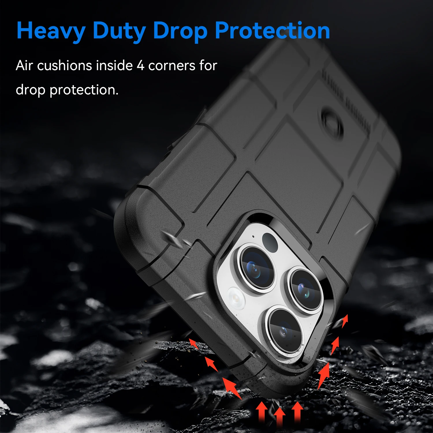 Black Rugged Shield Shockproof Armor Case For iPhone 14 Pro Protection Case Back Cover