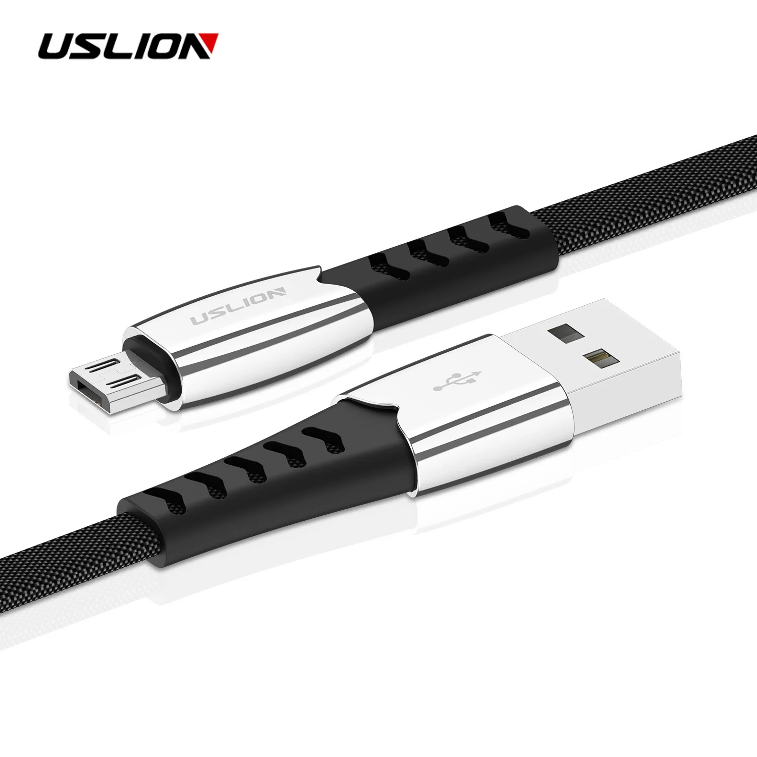 

USLION Micro USB Cable Aluminum Alloy Metal Wire For Huawei Xiaomi Redmi OPPO Realme Oneplus Samsung Mobile Phone Cord