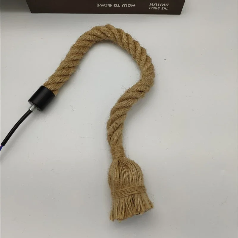 

Подвесные светильники из пеньковой веревки, винтажный ретро-лофт, промышленный подвесной светильник для гостиной, кухни, дома, светильники, декоративный светильник