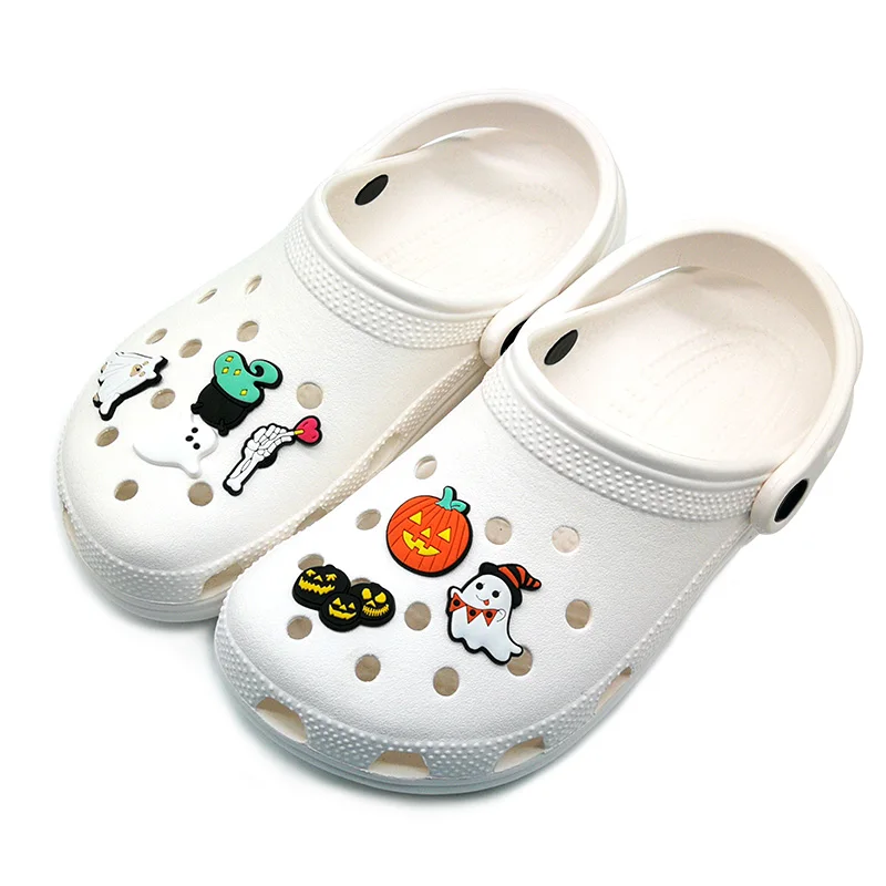 1 шт. Подвески на Хэллоуин Забавный Череп ПВХ Кроксы аксессуары динозавр тыква