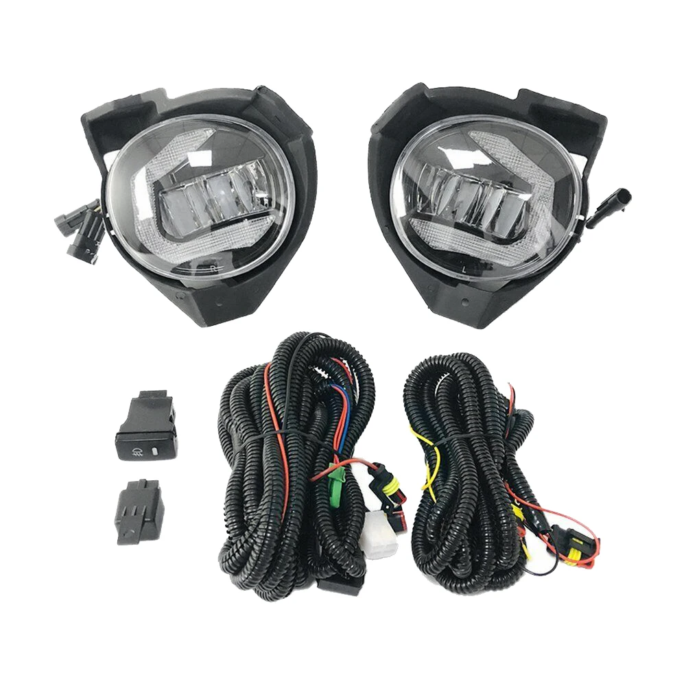 

For Toyota Hilux 2008-2011 LED Front Bumper Fog Lights Driving Lamp with Dynamic Turn Signal DRL Daytime Running Light