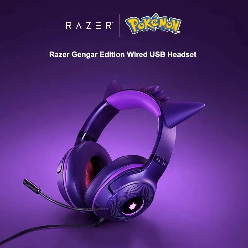 Проводная игровая USB-гарнитура Razer Pokemon Gengar Edition RGB