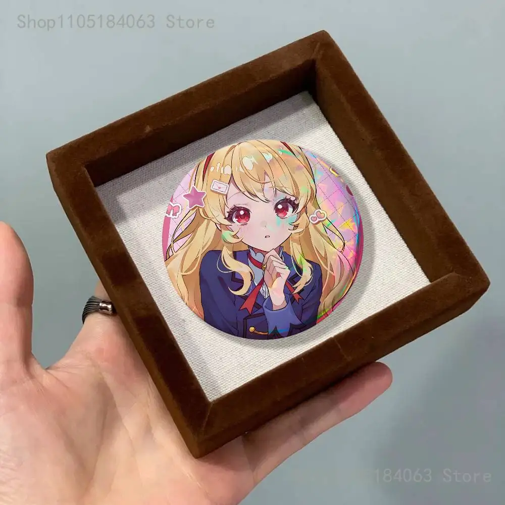 Фото Аниме-значки H-Hoshimiya Ichigo, лазерные, светоотражающие, круглые, для сумок, одежды, декоративные элементы, коллекционные предметы, подарки для друзей №3