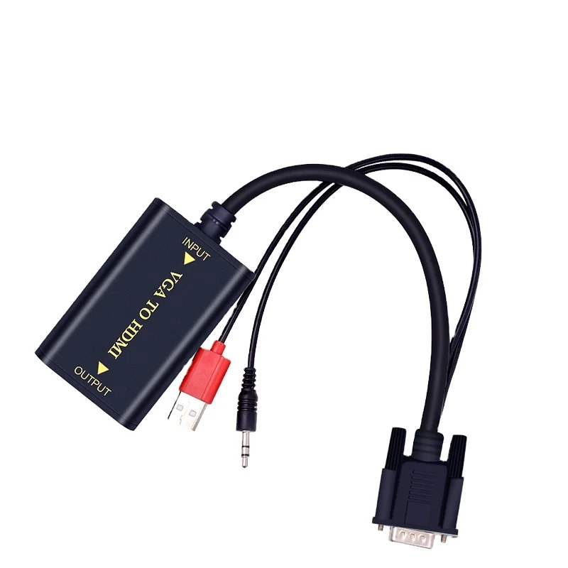 

VGA To HDMI Converter With Audio Cable VGA to HDMI Adapter for Monitor and TV 1080P