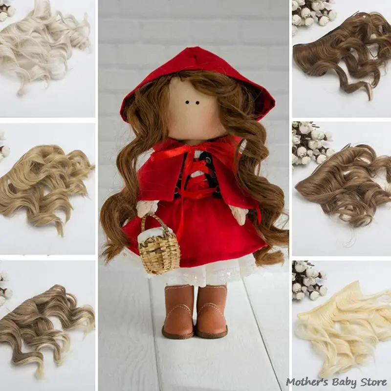 1PC 15*100cm BJD doll wigs imitation wool Hair SD/BJD Doll Instant Noodle Curly Hair Wig Lovely Curly Hair For Diy Dolls