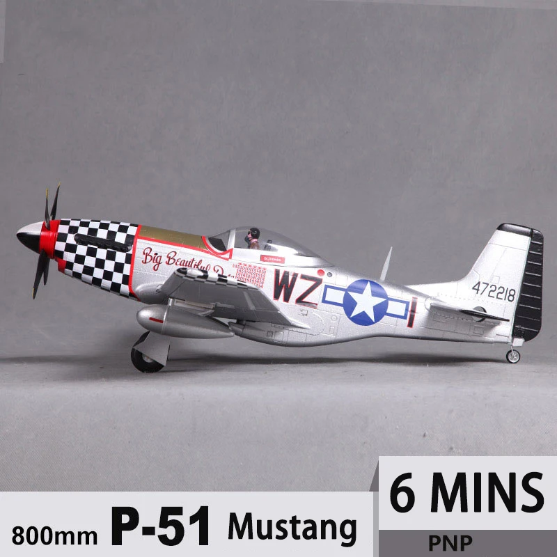 

FMS P51 Mustang Big Beautiful Doll 800mm 4CH 2S Model Plane Aircraft Avion P-15 Mustang V2 PNP EPO RC Airplane Warbird