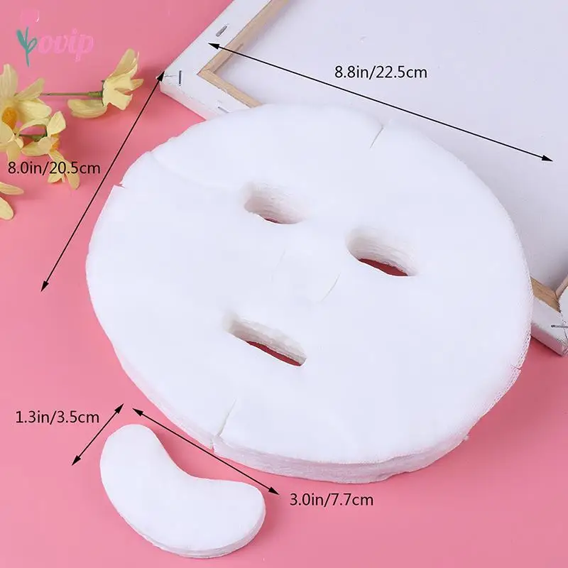

100pcs/lot Disposable Face Mask DIY Soft Non-toxic Pure Facemask Sheet Beauty Tools Breathable Cotton Face Mask Sheet Paper