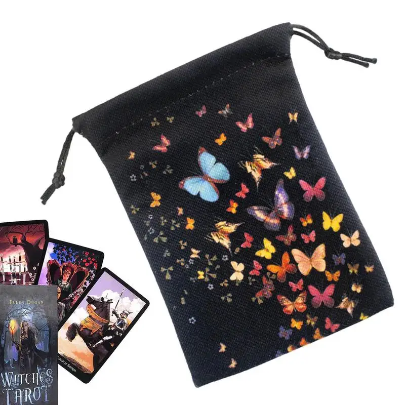

Tarot Card Pouch Butterflies Print Tarot Cards Fabric Bag Jewelry Pouch 13x18cm Tarot Card Bag Dice Bag Tarot Card Jewelry Bags
