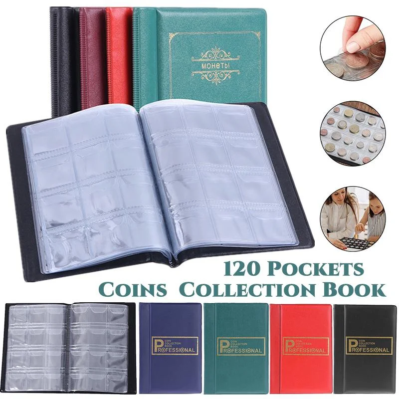 

120 Pockets Album For Coins Collection Book Home Decoration Photo Album Coin Album Holders Collection Book Scrapbook