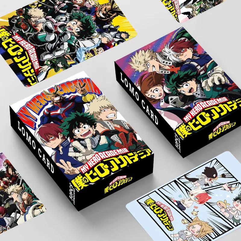 30 Pcs/box Cartoon Japan Anime My Hero Academia Lomo Cards Paper Photocards Postcards for Fans Birthday Collection Gifts Toys