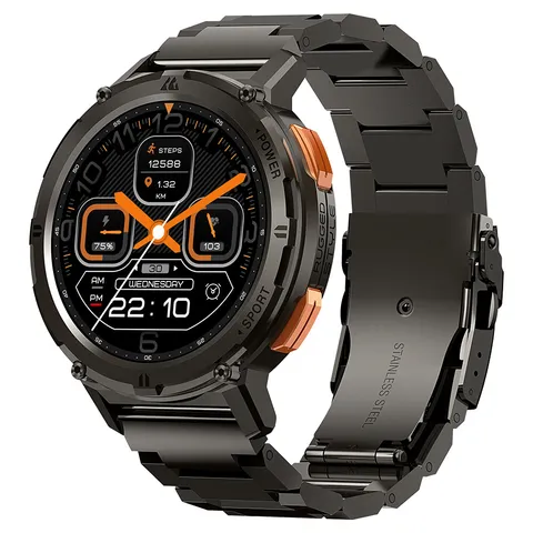 Смарт-часы KOSPET TANK T2 2025, Bluetooth-вызов AMOLED AOD, мужские часы, 5 атм, водонепроницаемые, спортивные, фитнес-трекеры