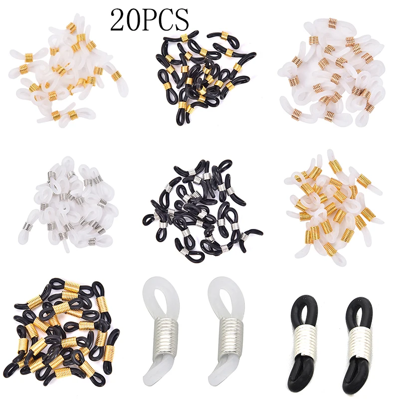 

20pcs Ear Hook Eyeglasses Spectacles Chain Glasses Retainer Ends Rope Sunglasses Cord Holder Strap Retainer End Loop Connector
