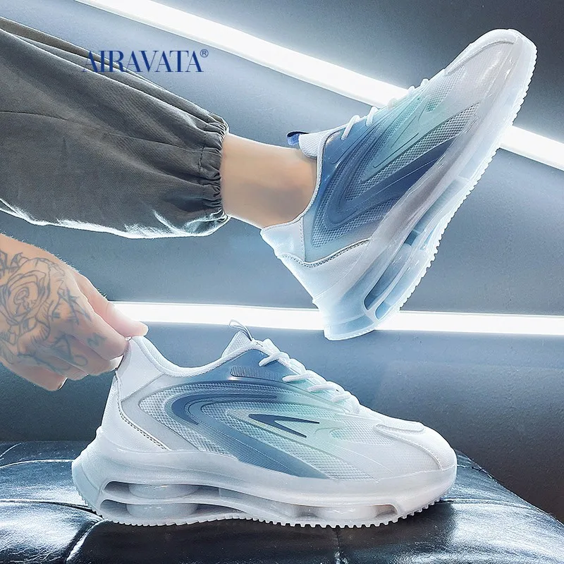 Men Summer 2022 Fashion Breathable Male Sneakers Outdoor Casual Platform Running Leather Non-Slip Gradient