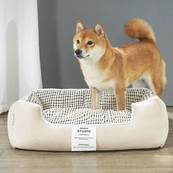 2023 hund Bett Sofa Matte Winter Plüsch Gepolsterte Kissen Für Kleine Große Hunde Schlafen Betten Häuser Für Katzen Waschbar Decke sofa Abdeckung 1