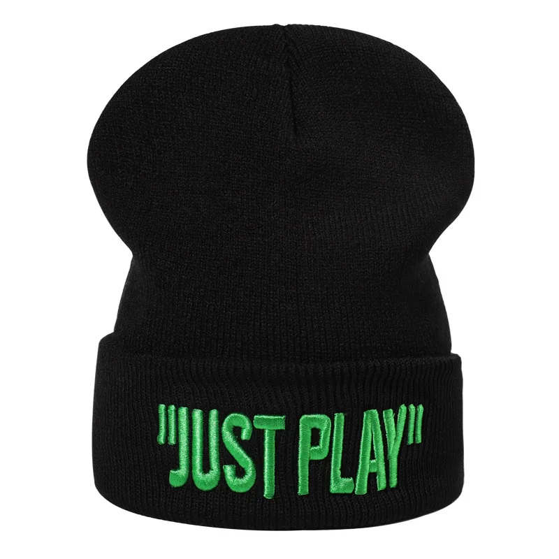 

New Knitting Embroidered Letters Unisex Beanie Keep Warm Crimping Fashion New Hip Hop Stripe Winter Hat Skullies Beanies Women