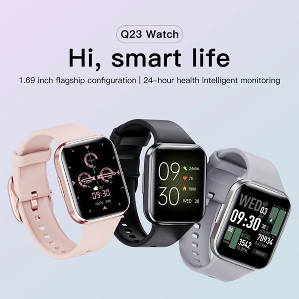 

Q23 Smart Watch Men's Blood Oxygen Heart Rate Blood Pressure Monitoring Step Exercise Watches for Men Bluetooth Call Smartwatch