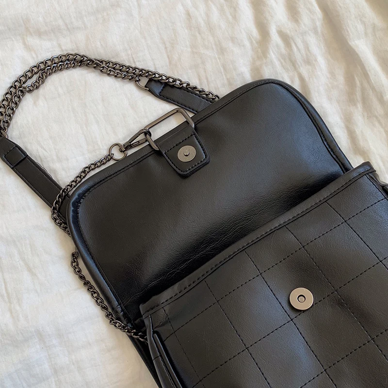 2022 Women's Shoulder Bag Pu Leather Lingge Pattern Women's Straddle Small Bag Brand Designer Simplicity Girl's Purse Handbag
