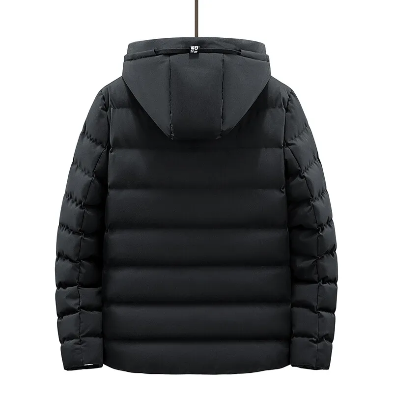 Men Casual Jacket Men's windbreaker jacket Winter warm Fall zipper Men's overcoat solid color large size winter oversize jacket