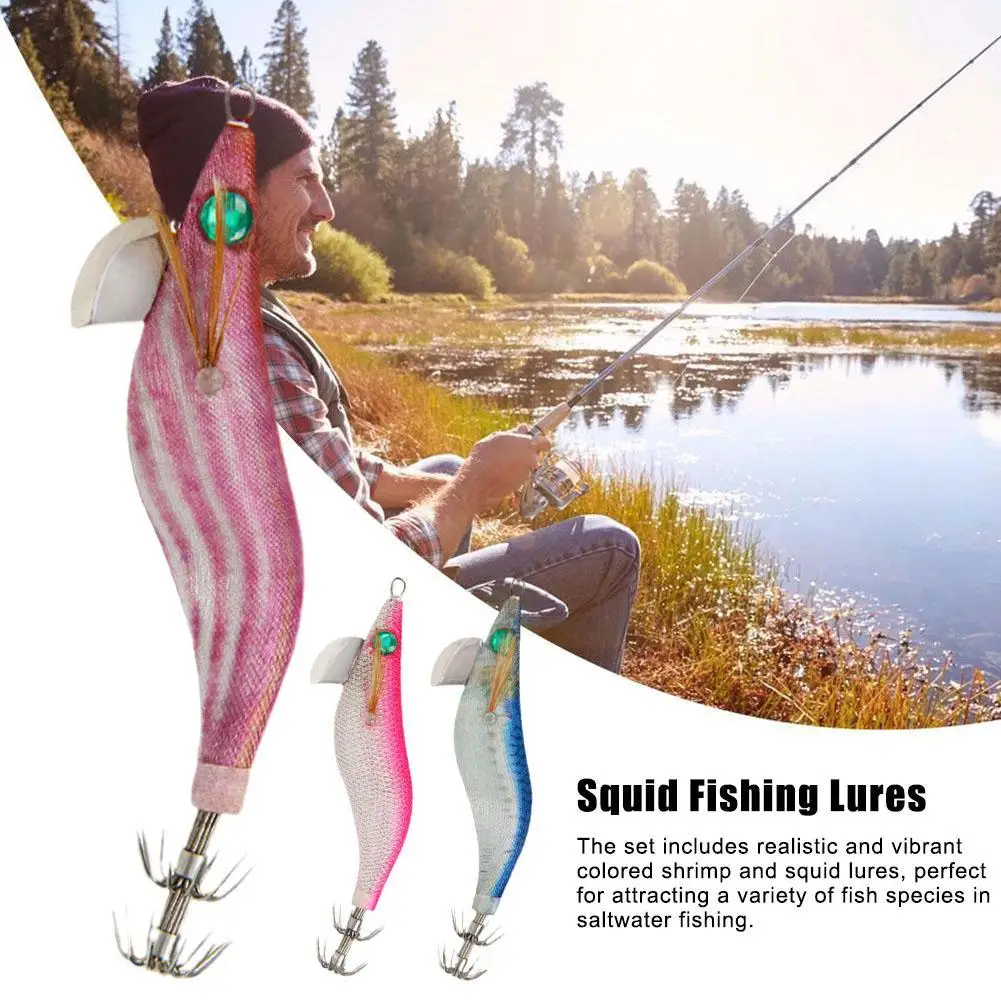 

Shrimp Lures Octopus Squid Jigs Fishing Tackle Hook Bait Octopus Cuttlefish Fishing Tackle With Rattling