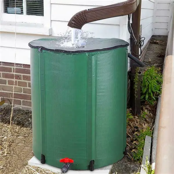 New High Quality 50 Gallon Folding Rain Barrel Water Collector Green
