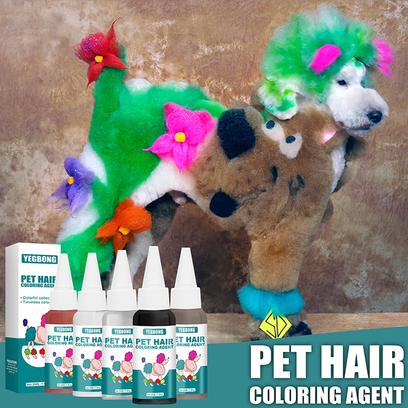 

Pet Hair Dye Cream Semi-permanent Animals Grooming Hair Coloring Dyes Pigment Agent Supplies For Dog Cat Bright Color Lasting