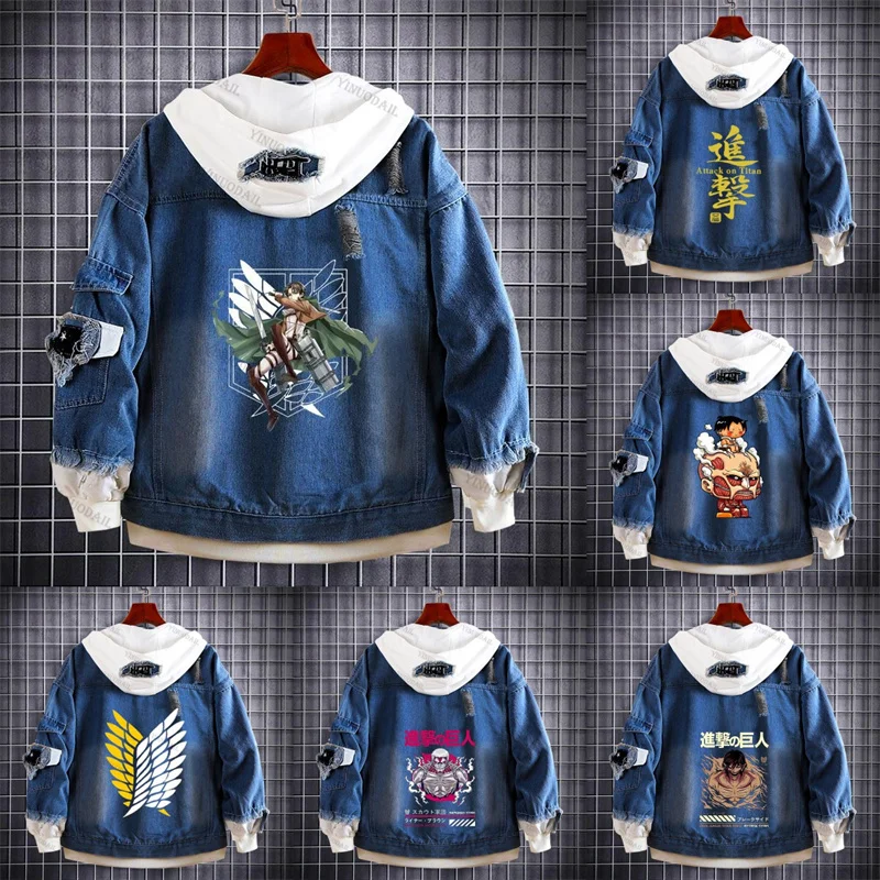 Джинсовая куртка Levi Erwin Smith из коллекции атака на Титанов новинка уличная одежда с