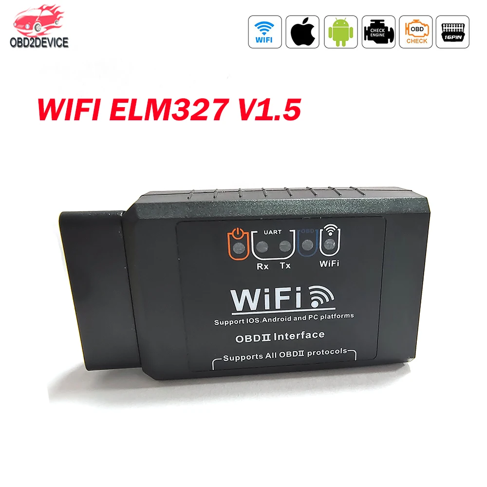 Автомобильный диагностический сканер V1.5 WiFi OBDII ELM327 OBD2 для IOS/Android/ПК Bluetooth ELM327 инструмент для диагностики двигателя