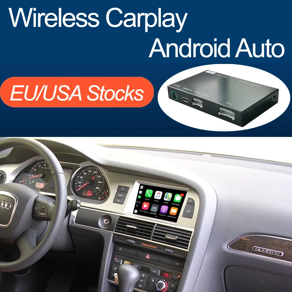 Wireless Apple CarPlay Android Auto Interface for Audi A6 A7 2009-2011, with AirPlay Mirror Link Car Play Functions