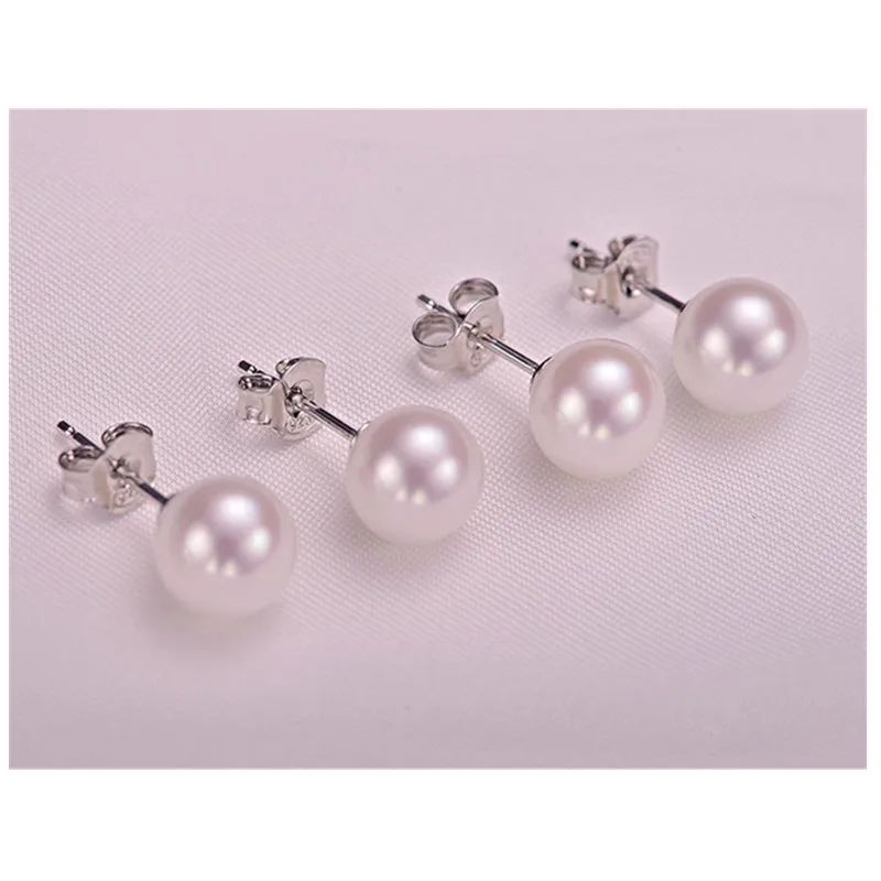 

12Pairs/lot Simple 925 Pearl Earring for Women Classic Stud Earring Wholesale