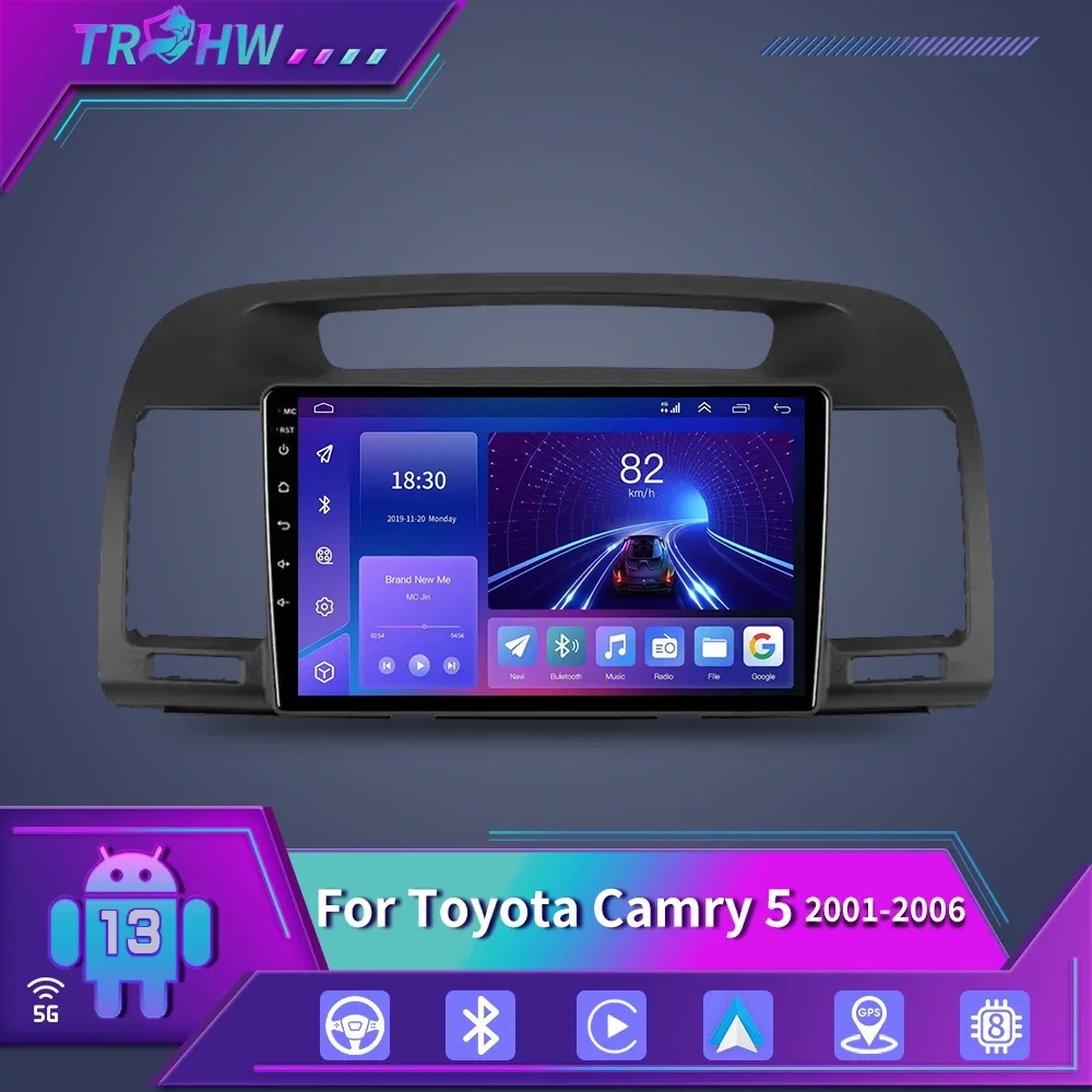 Автомобильный радиоприемник для Toyota Camry 5 XV 30 2001 2002 2003 2004 2005 2006 беспроводной Carplay