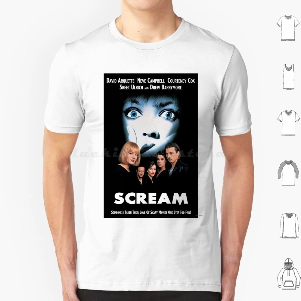 Scream Movie Poster T Shirt 6Xl Cotton Cool Tee Scream Movie Horror Horror Movie Scary Movie David Arquette Neve Campbell Drew