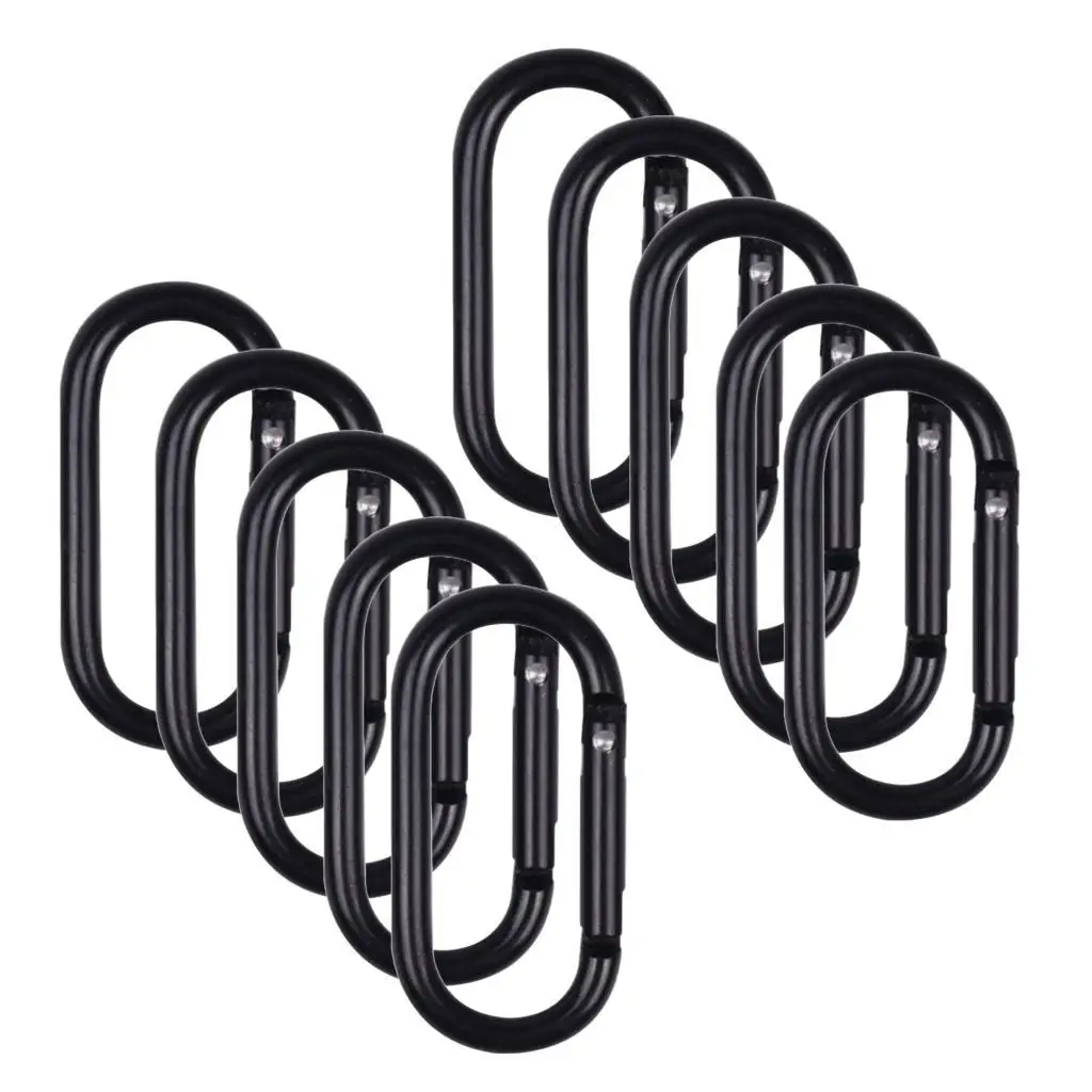 

10pcs Lightweight Carabiner Clip 2 "Aluminum Alloy Small D- Spring Keychain