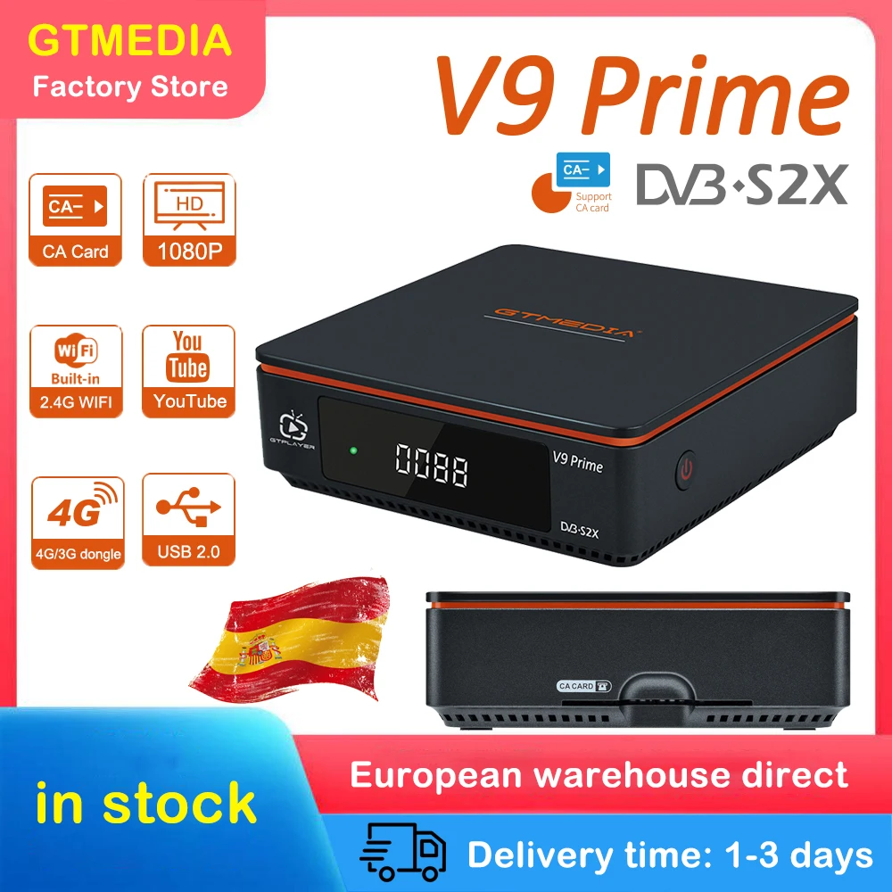 Receptor de Satélite Wi-fi sem Caixa de tv Atualização por v8 Gtmedia Prime Super Nova Suporte H.265 Construído Aplicativo v9 Dvb-s2