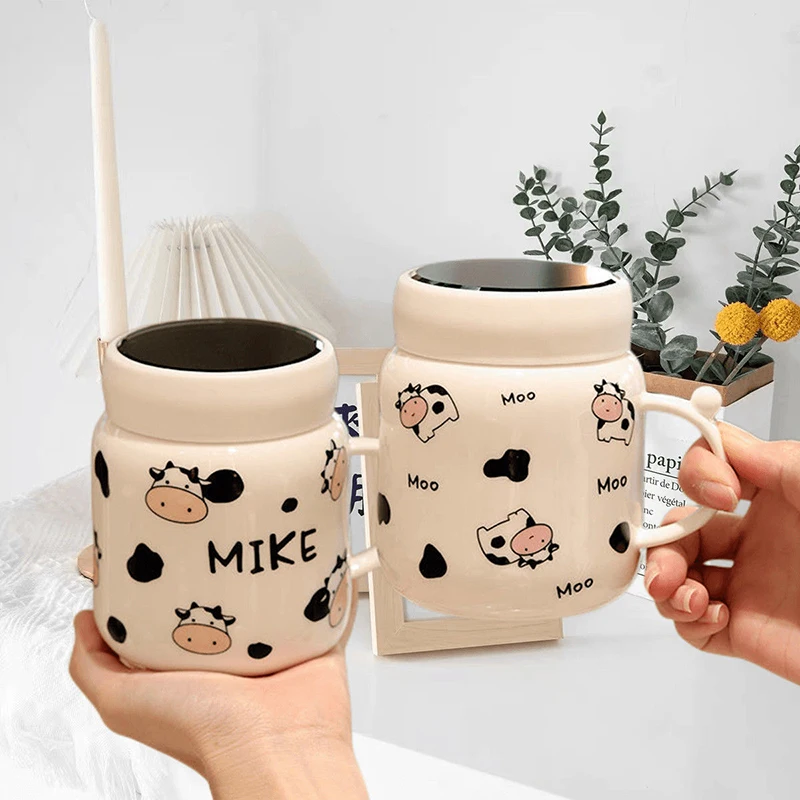 

Ceramics Pottery Cup Tea Set Cups and Mugs Coffee Cofee Cute Kawaii Dairy Cattle Ceramic Ceramic Mug Go Coffe Drinkware Kitchen