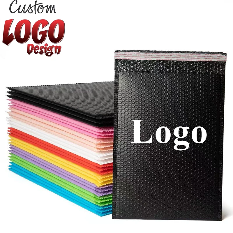 Custom LOGO Printed Plastic Envelope Padded Postal Courier Shipping Bag Custom Logo Mailer Mailing Bags Poly Bubble Mailer