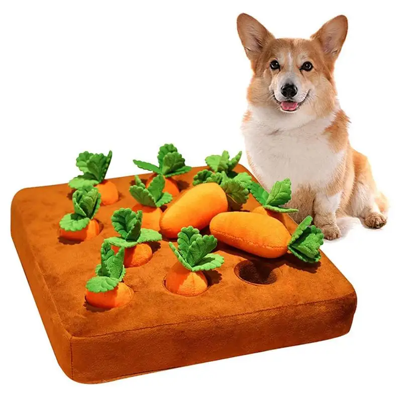 

12 Plush Carrots Enrichment Dog Puzzle Toys Hide And Seek Carrot Farm Dog Toys Carrot Patch Dog Snuffle Toy For Puppy Large Dogs