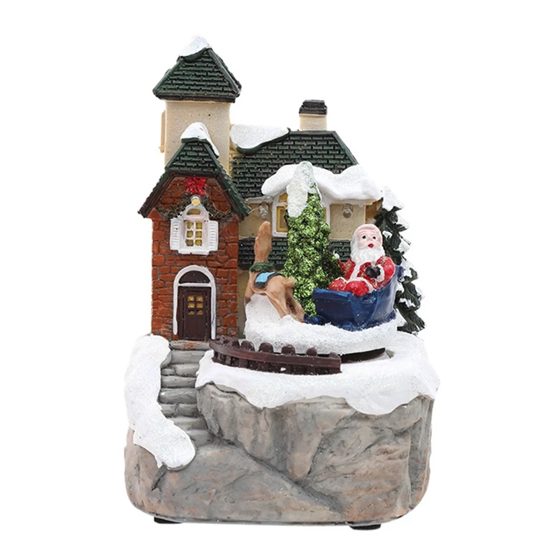 

Рождественские украшения, Рождественская деревня, светящаяся музыка, Снежная сцена, дом, окно, креативное украшение для дома