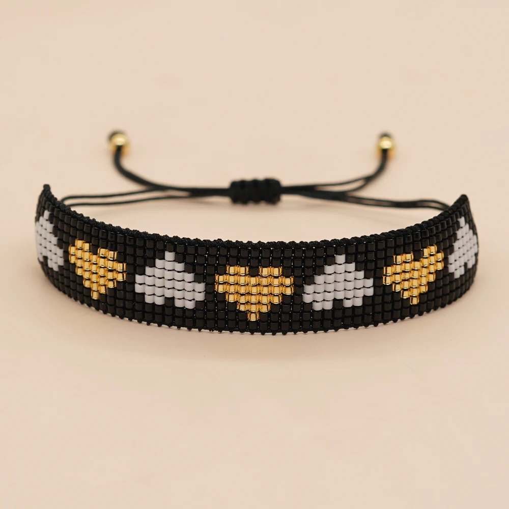 Браслеты в форме сердца Miyuki водонепроницаемые аксессуары ручной работы