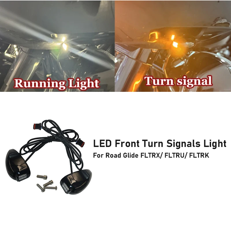 Передние фонари поворота из сплава мотоцикла белый и желтый сигнал для Harley Davidson