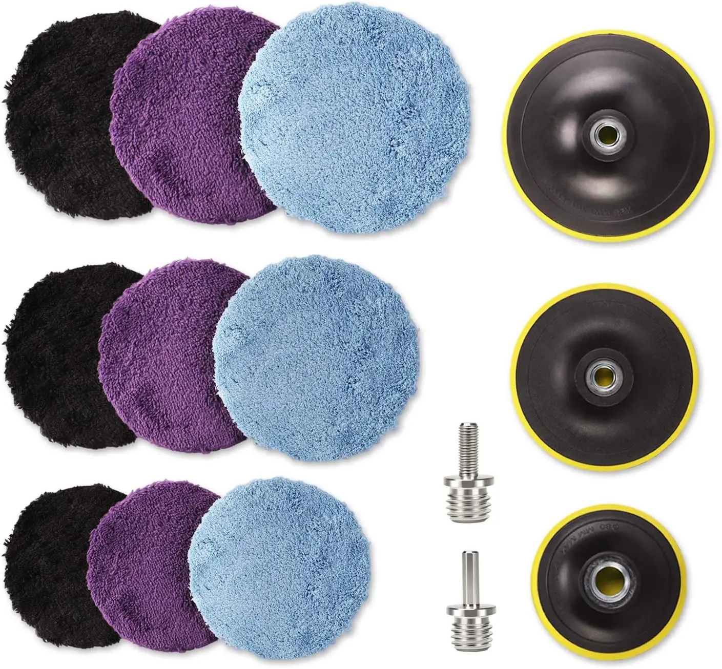 

SPTA 14pcs 3" 5" 6" Microfiber Buffing Pads Removing Wax Buffer Pads Microfiber Cutting Disc Micro Fiber for DA/RO Car Polisher