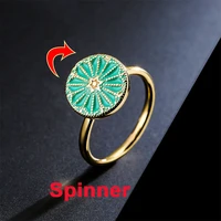 anxiety rings for women rotatable spinner rings enamel green star rotate freely anti stress fidget ring fashion jewelry gift