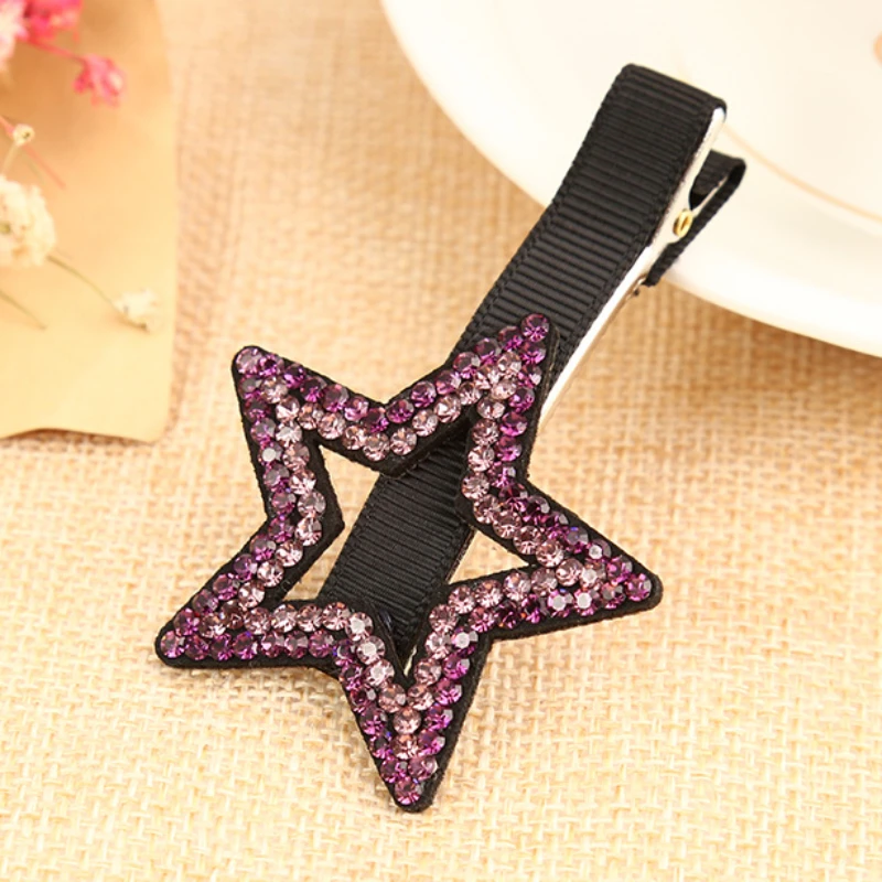 

Korean Women Simple Geometric Pentagram Stars Barrettes Clips for Sweet Girl Fashion Shiny Rhinestone Headdress Hair Accessories