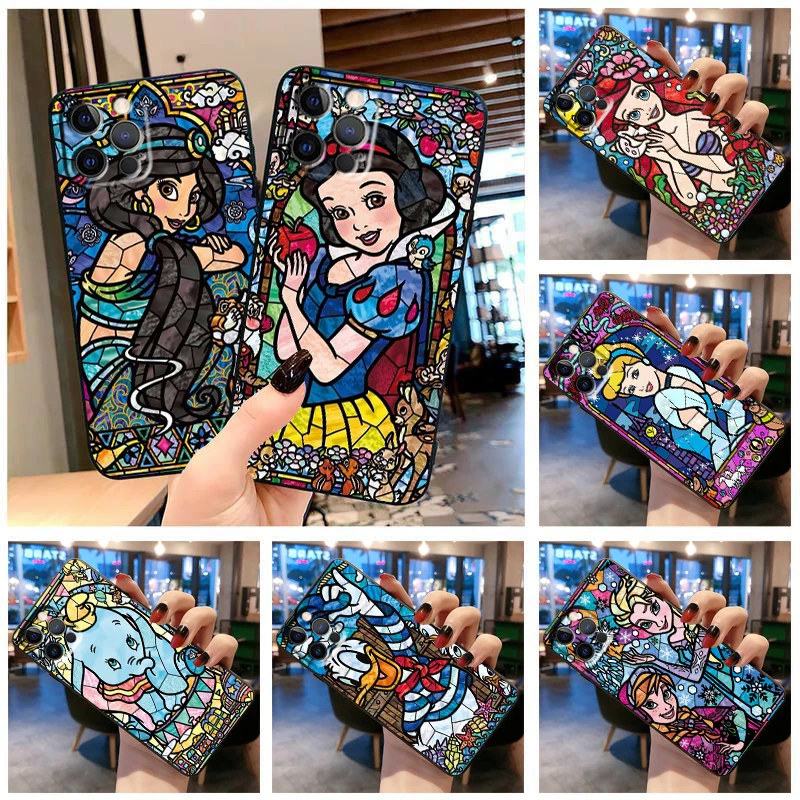 

Disney color art painting Phone Case For Apple iPhone 14 13 12 11 SE XS XR X 7 8 6 mini Plus Pro MAX 2020 Black Cover