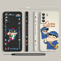 crayon shinchan cute anime for samsung galaxy s22 s21 s20 s10 note 20 10 ultra plus pro fe lite liquid left rope phone case capa