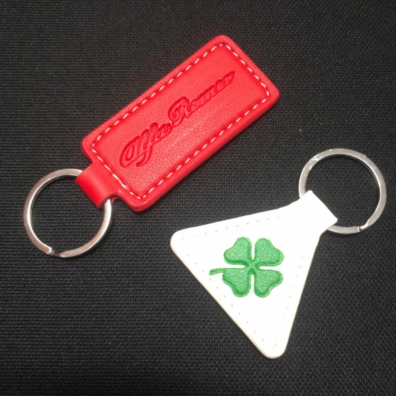 Кожаный Автомобильный Брелок с четырехлистным клевером для Fiat 500 Abarth Palio Stilo Bravo Alfa