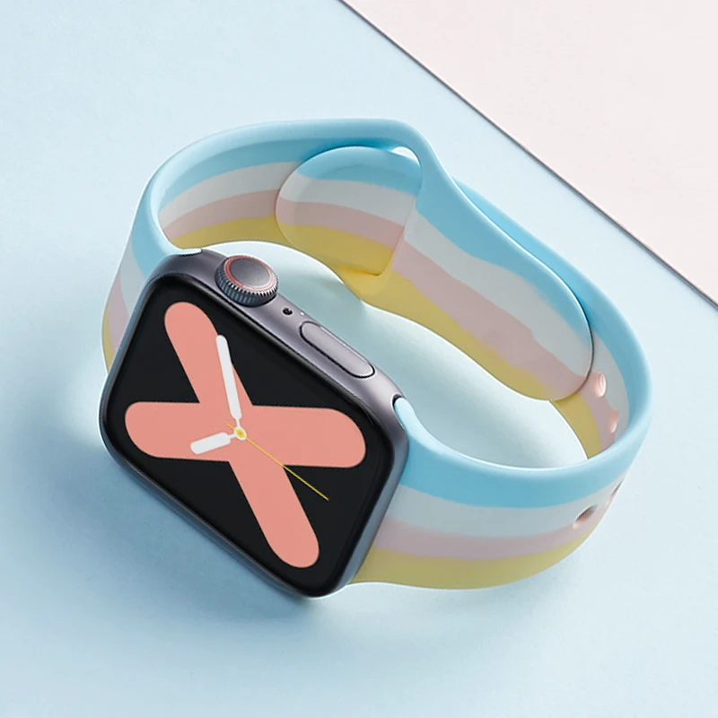 

Ремешок силиконовый для Apple watch Series 7 band iwatch band 44 мм 40 мм 45 мм 41 мм, браслет для смарт-часов correa apple watch 3 4 5 6 SE