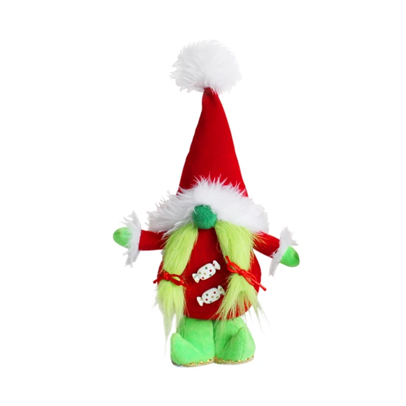 

Christmas Green Beard Standing Dwarf Gnome for Doll Ornaments Cute Cartoon Dwarf