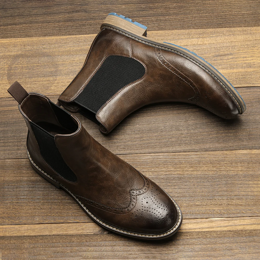 

Size 39~48 Chelsea Men Boots 2022 American style Comfortable Fashion Leather Boots #Al661