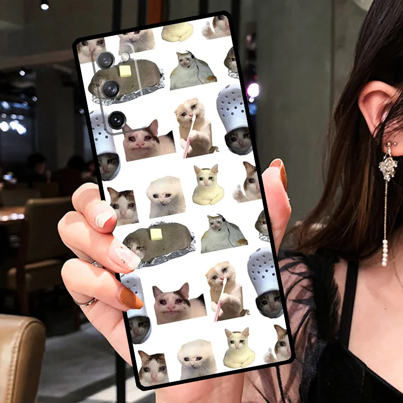 Чехол Crying Cat Memes для Samsung Galaxy S21 S22 S23 Ultra S20 FE Note 20 Ultra S8 S9 S10 Note 10 Plus Cover (art.: 3920cd950dd37) - 3920cd950dd37